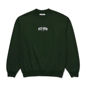 Rich Mom Gear Crewneck Sweatshirt in Money Green Size Large